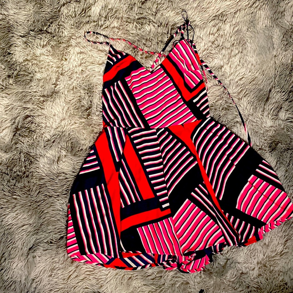 Express cross back romper , worn once.